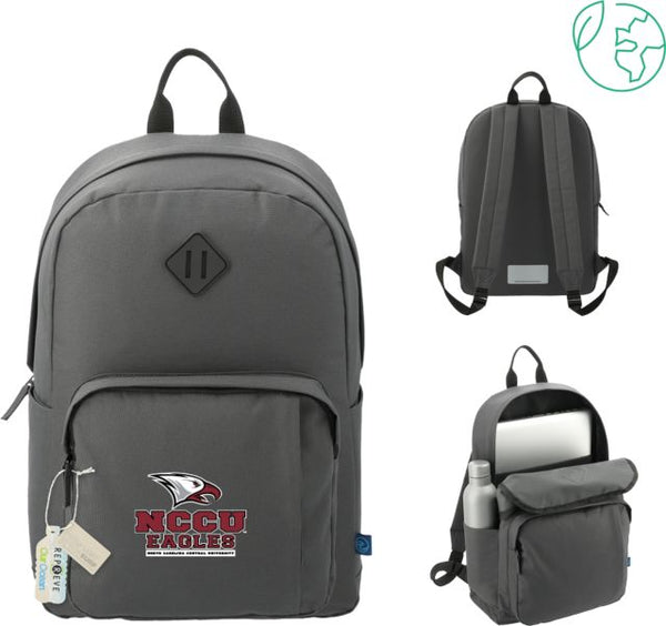 North Carolina Central Repreve Ocean Everyday Computer Backpack NCCU Eagle Head Athletics Mark - ONLINE ONLY