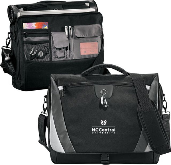 North Carolina Central Slope Computer Messenger Bag NC Central University Mark Stacked - ONLINE ONLY