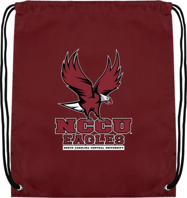 North Carolina Central Drawstring Backpack NCCU Full Eagle Athletics Mark - ONLINE ONLY