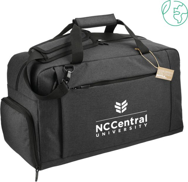 North Carolina Central Aft Recycled PET 21 Inch Duffel NC Central University Mark Stacked - ONLINE ONLY