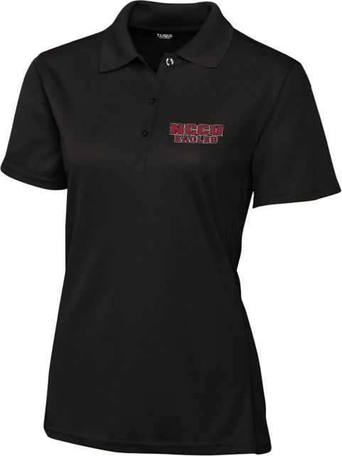 North Carolina Central C&B Womens Clique Ice Pique Polo NCCU Eagles Stacked Wordmark - ONLINE ONLY