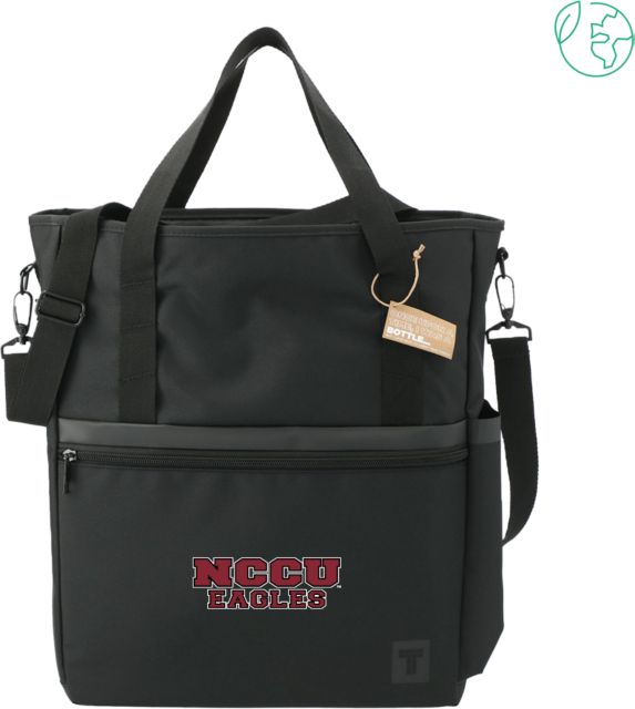 North Carolina Central Tranzip Recycled Computer Tote NCCU Eagles Stacked Wordmark - ONLINE ONLY